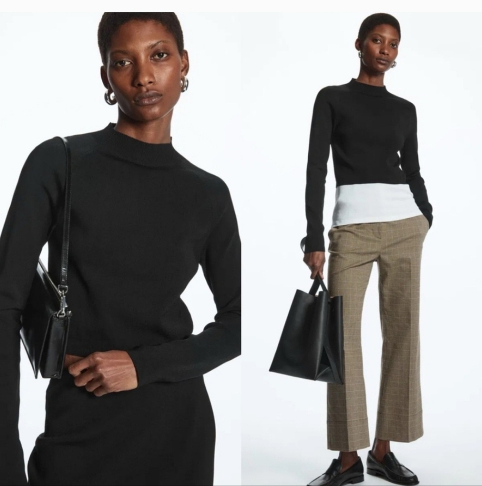 Cos Nwt Black Cropped Sweater Xs